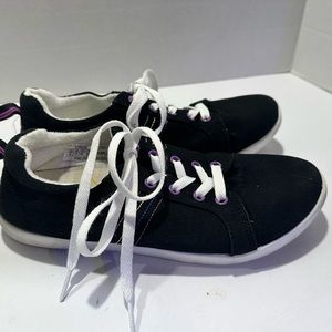 Vionic Shoes STINSON Black Canvas Comfort Sneakers Flats‎ Women's Size 9